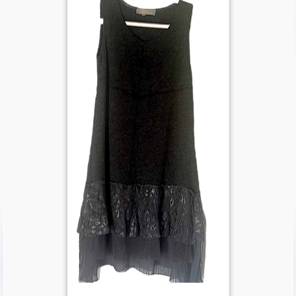 Pretty Angel charcoal linen blend grey swing dress NWOT